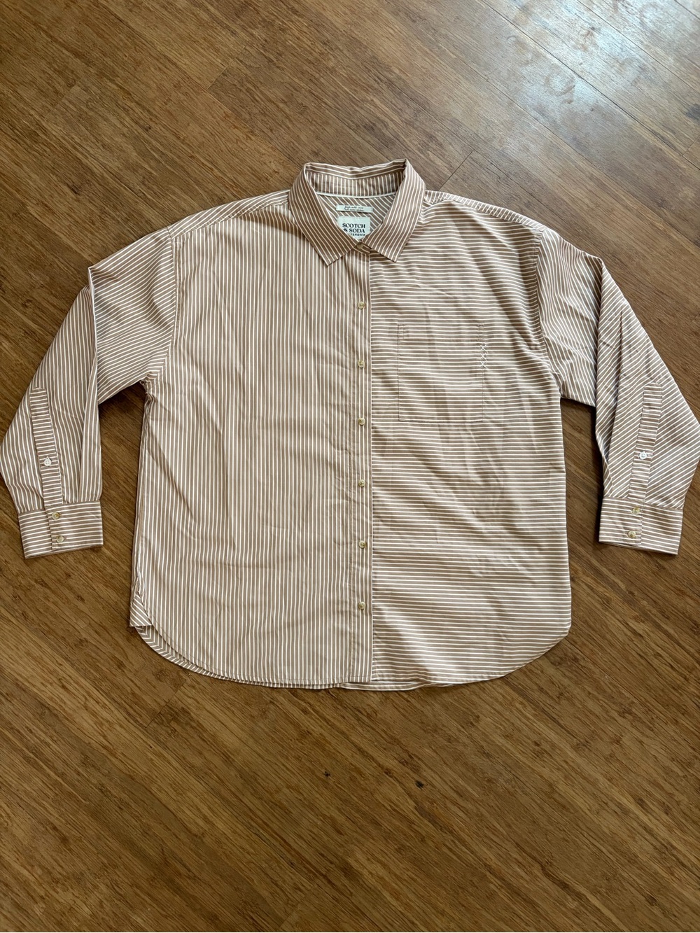 SCOTCH & SODA STRIPED RELAXED-
FIT long sleeve shirt, Sz L